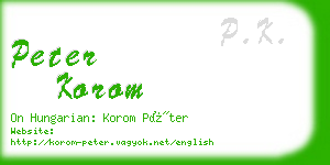 peter korom business card